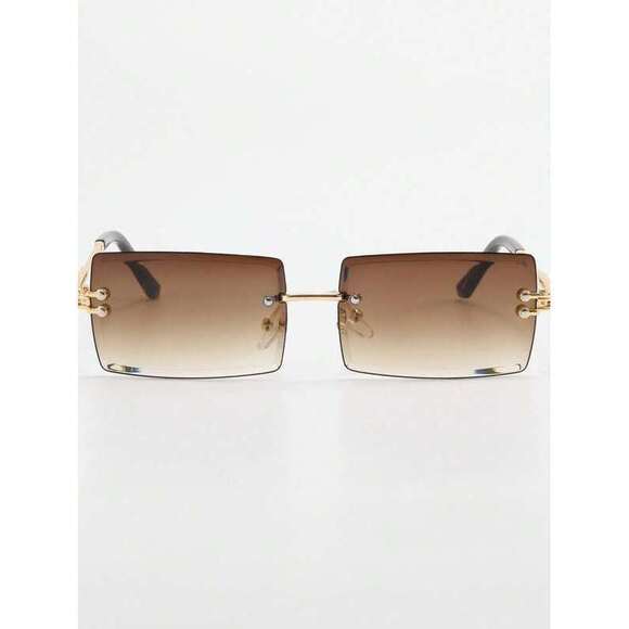 Rimless Rectangular Gradient Color Glasses, O main image 4